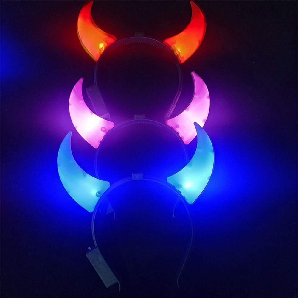 Musical Instrument Gong - Led Devil Horn Light Up Headband