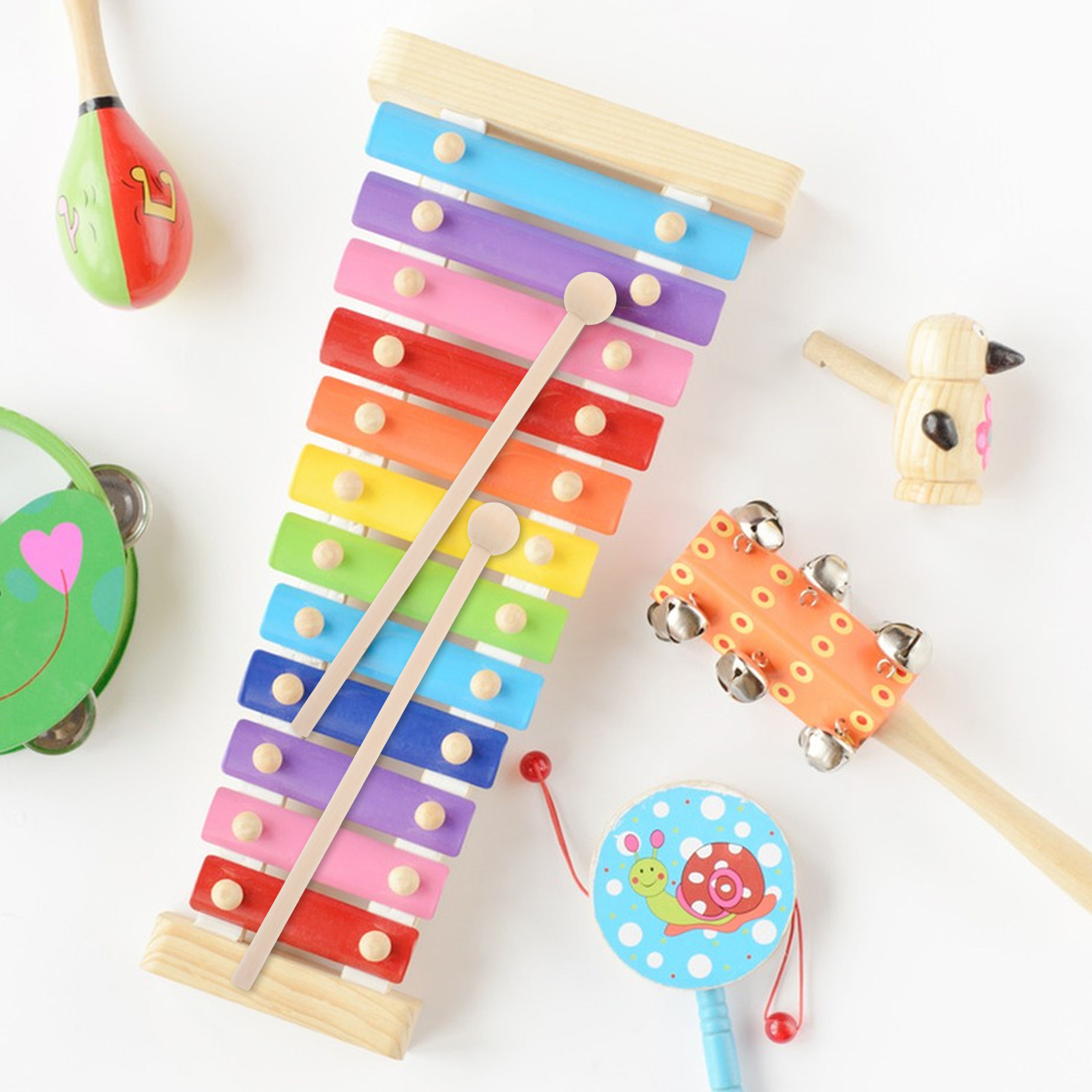 10Pcs Child-Sized Wooden Malle - Musical Instrument Mallet review and price